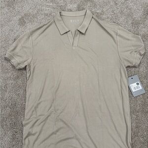 BYLT RIBBED SHORT SLEEVE OPEN POLO